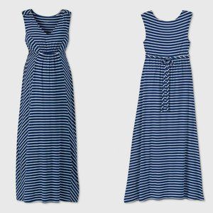 Striped Tank Maternity Dress Blue New $30